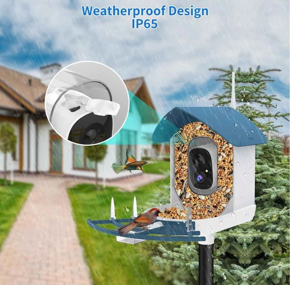 Bird Feeder With Camera ● Smart AI ● Navy Blue - photo 4