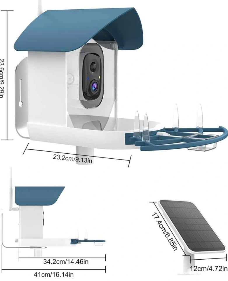 Bird Feeder With Camera ● Smart AI ● Navy Blue - photo 5