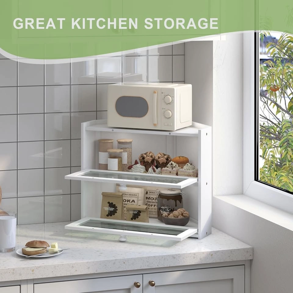 JANSNIMEN Corner Bread Box for Kitchen Countertop - photo 5