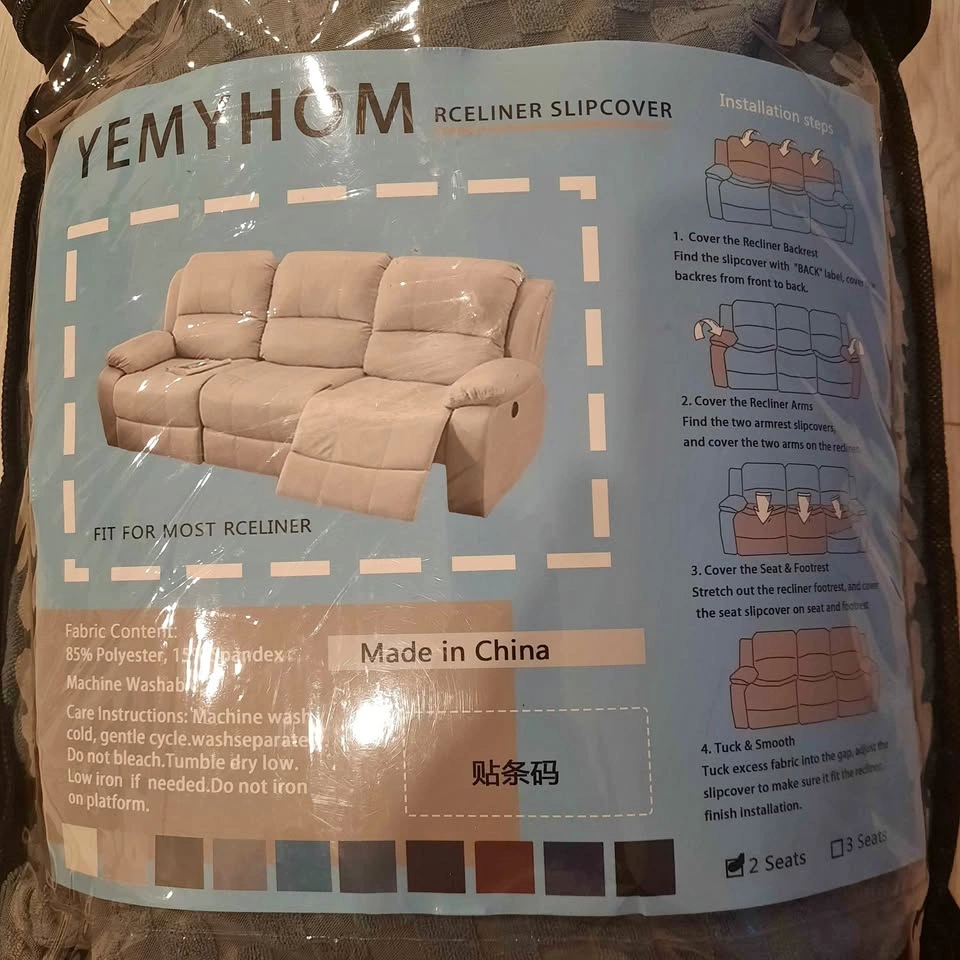 Yemyhom 2 Seater Recliner Slipcover - Grey