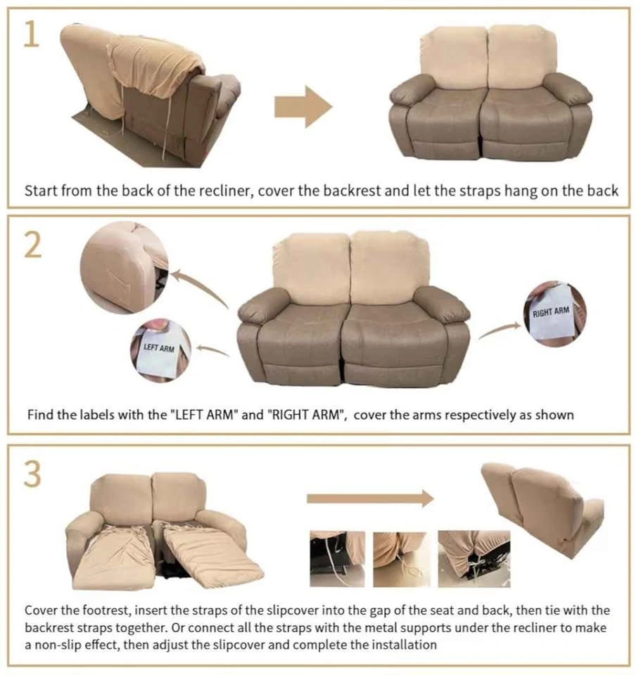 Yemyhom 2 Seater Recliner Slipcover - Grey - photo 2