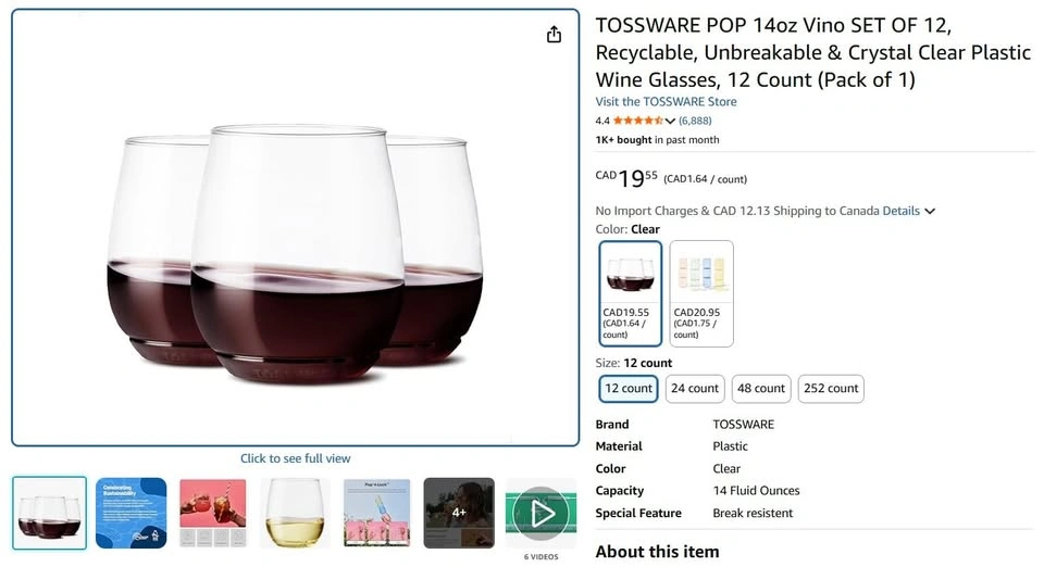 TOSSWARE POP 14oz Vino Set of 12 - photo 2