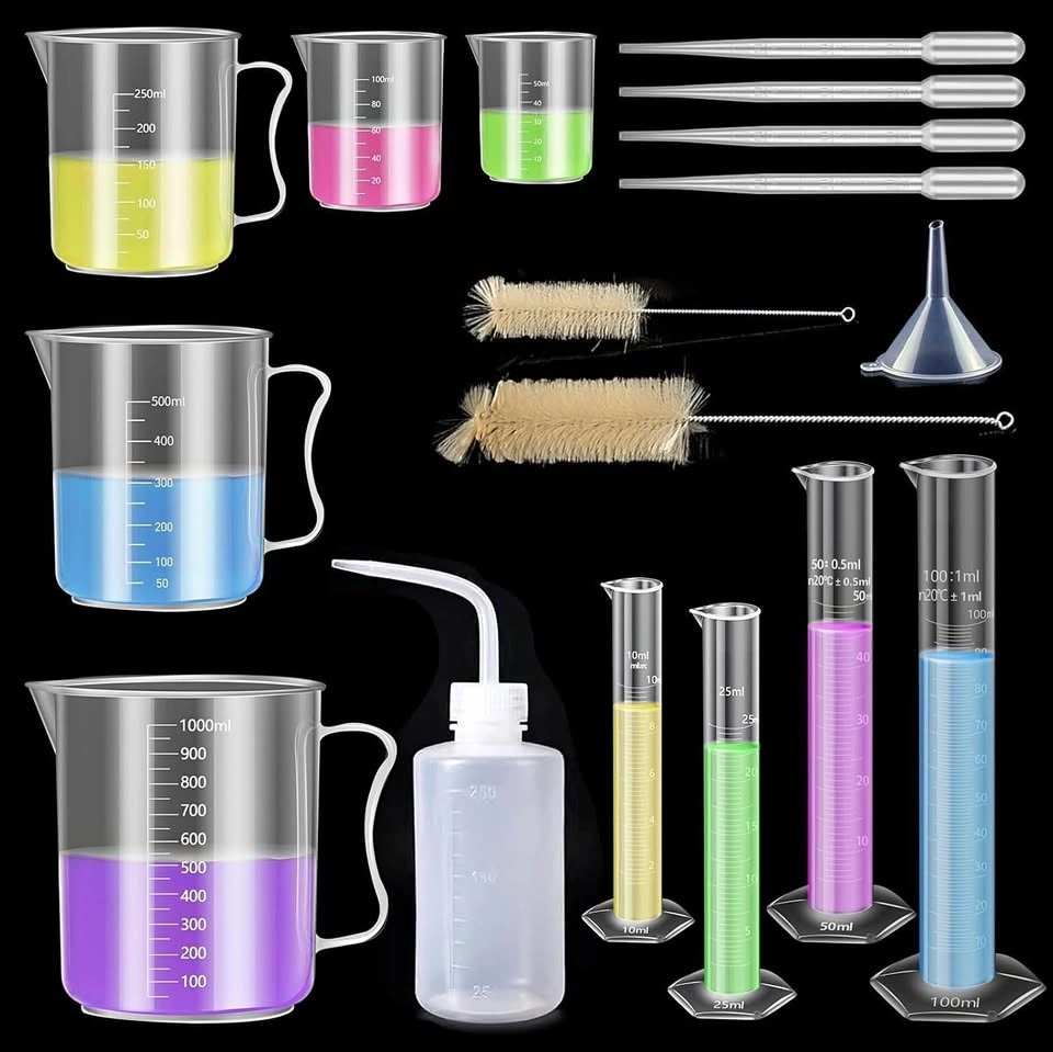 Plastic Graduated Cylinder and Beaker Set