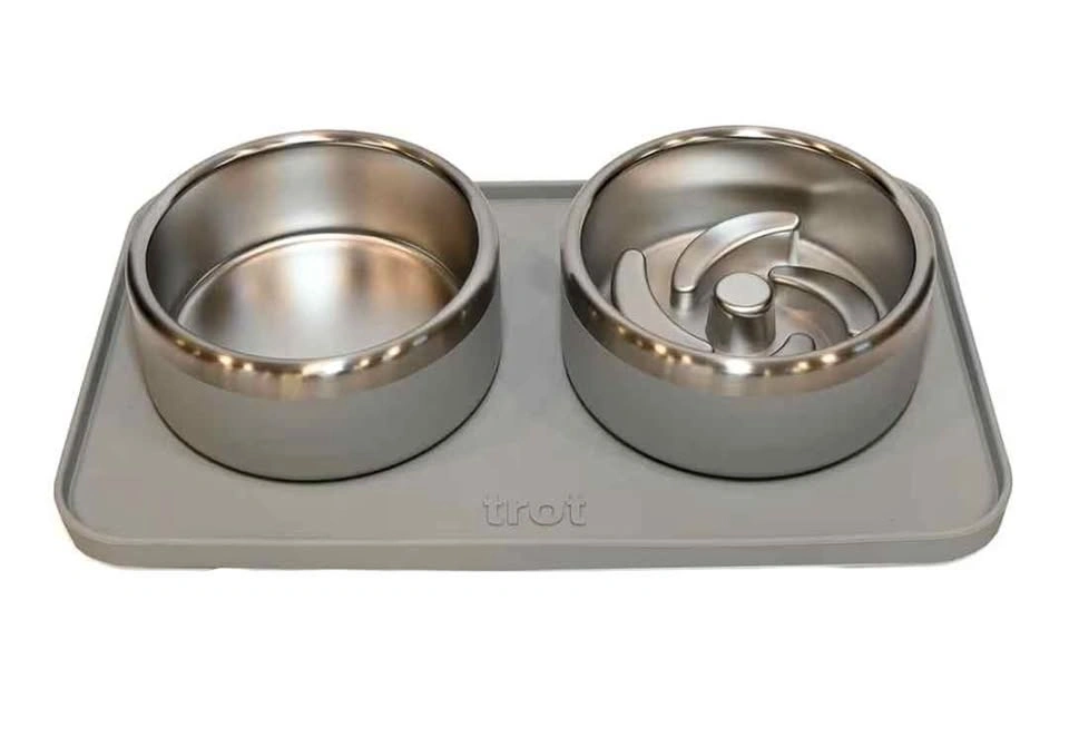 Premium Dog Bowl ● Trot Pets ● Set of 2 (Charcoal Grey)