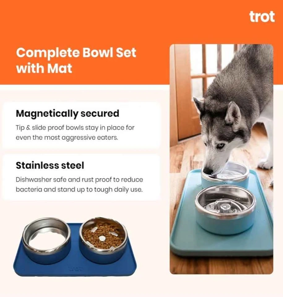 Premium Dog Bowl ● Trot Pets ● Set of 2 (Charcoal Grey) - photo 5