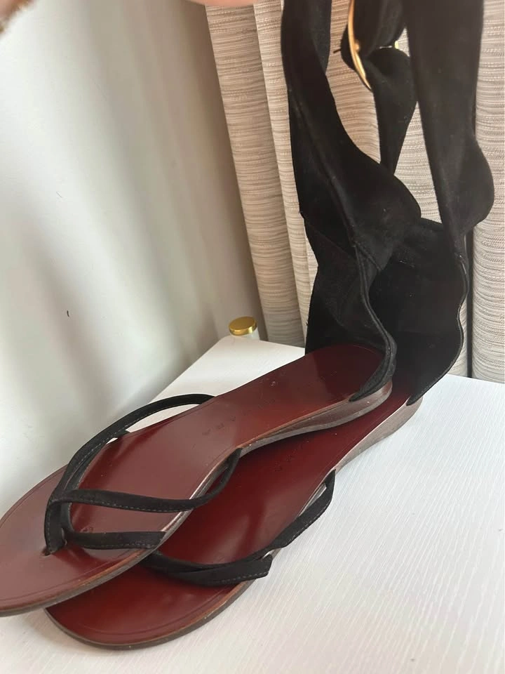 Chie Mahara Black Suede Wrap Sandals EU 38 - photo 5