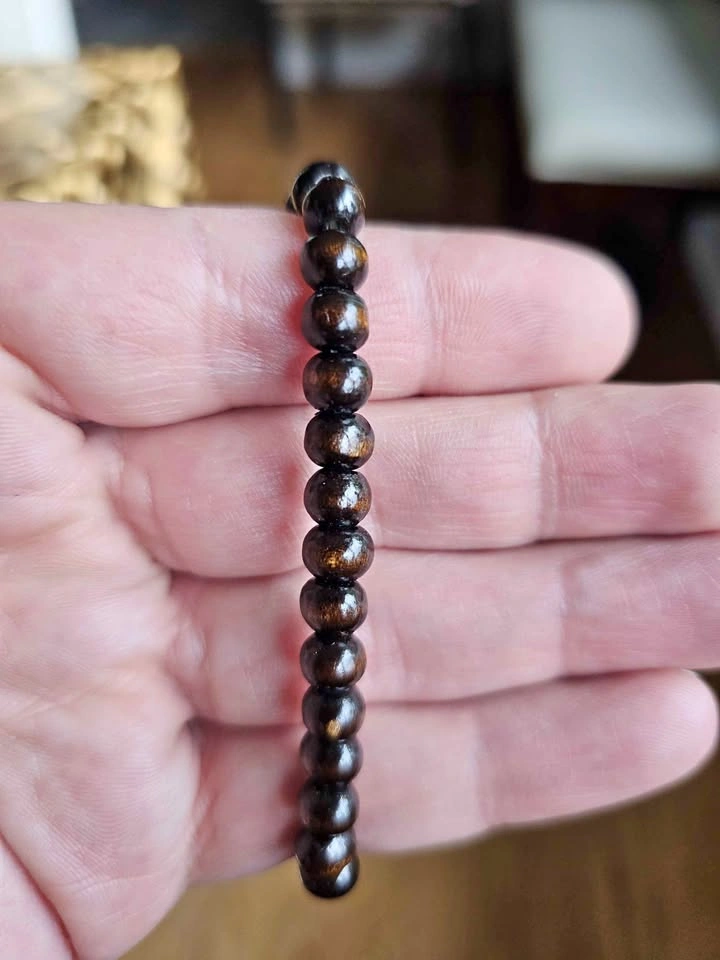 Dark Wood Beaded Bracelet