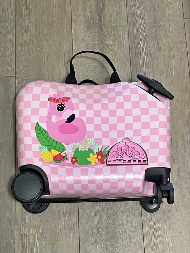 NEW Kids Ride-On Suitcase & Backpack Set – Pink Flamingo