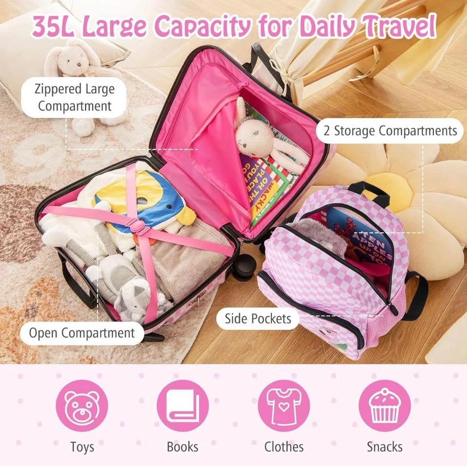 NEW Kids Ride-On Suitcase & Backpack Set – Pink Flamingo - photo 5
