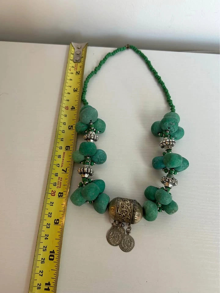 Chunky Turquoise Bead Moroccan Statement Artisan Necklace - photo 5