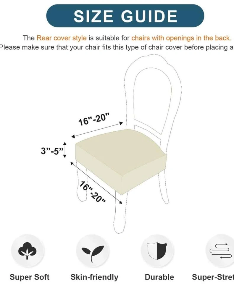 Chair Covers (6 pcs) ● White ● Dining Chairs ● Waterproof - photo 5