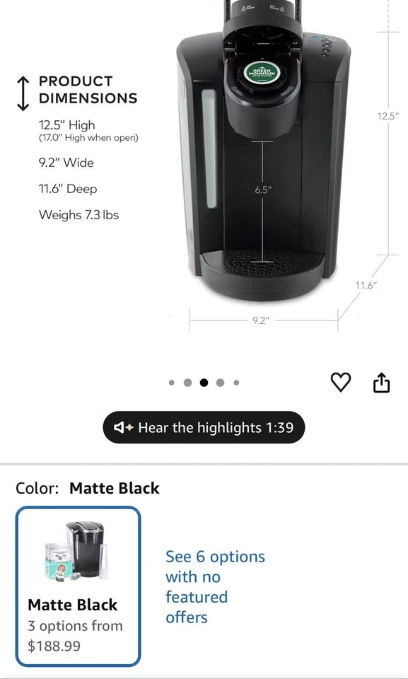 Keurig K-Select Single Serve Coffee Maker – Matte Black - photo 3