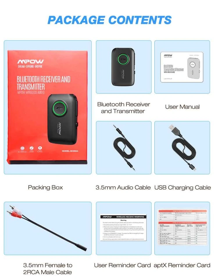 Mpow Bluetooth 5.0 Transmitter Receiver 2-in-1 Wireless Bluetoot - photo 2