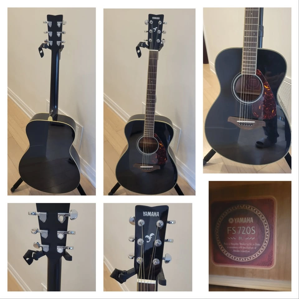 $280 Yamaha FS720S Folk Acoustic Guitar – Black