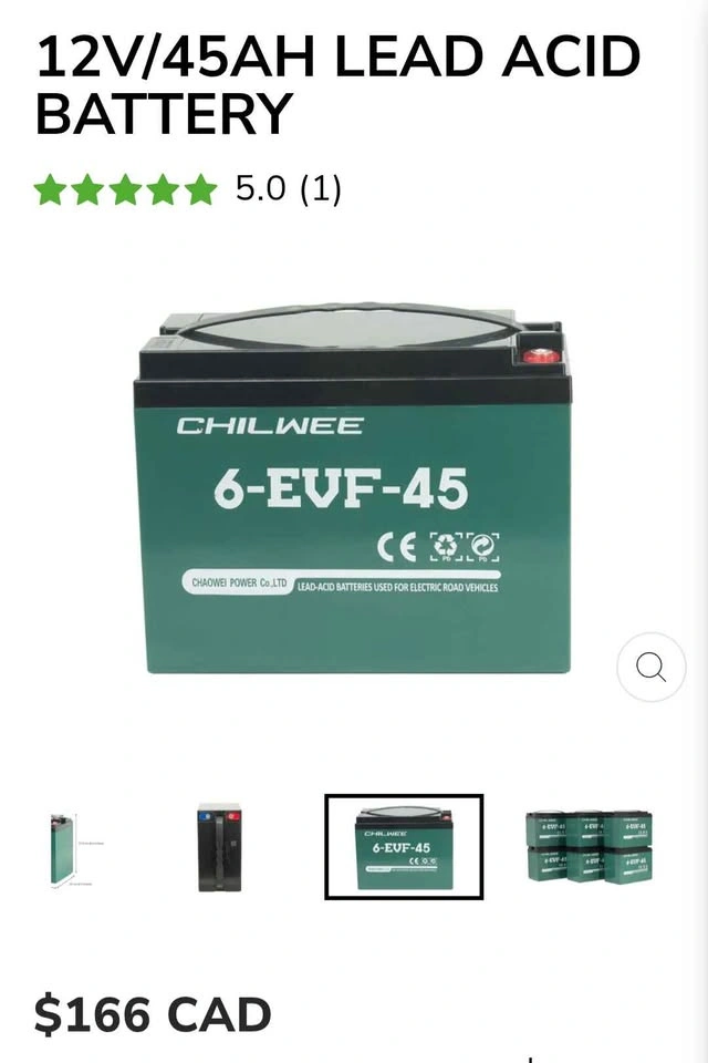 6 Chilwee 6-EVF-45 Lead-Acid Batteries 12V 45Ah - photo 2