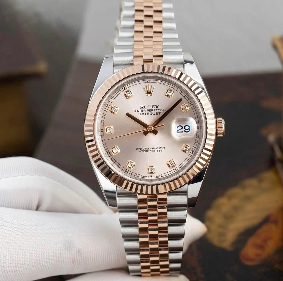 Rolex Datejust 41mm Steel And Rose - Sundust 126331G - photo 2