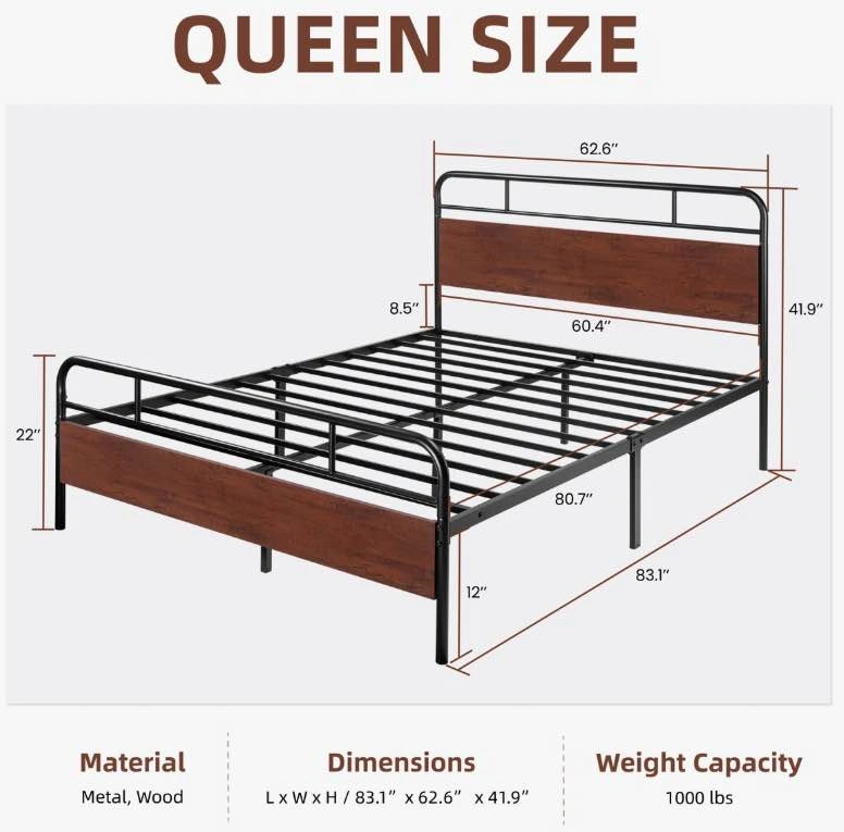 Queen bed frame & free mattress! - photo 2