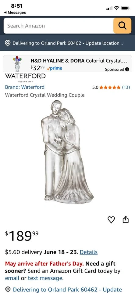 Waterford Crystal Wedding Couple Figurine - photo 5