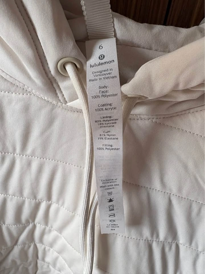 Lululemon hoodie, cream, size 6 - photo 3
