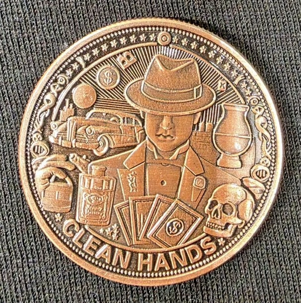 1oz Clean Hands Dirty Money Antiqued 999 Collectible Copper