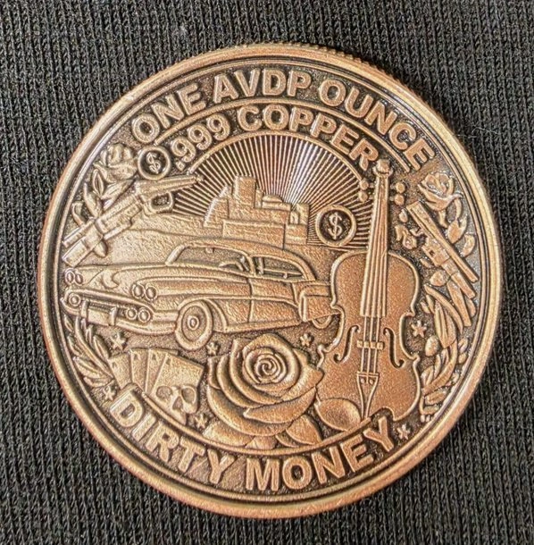 1oz Clean Hands Dirty Money Antiqued 999 Collectible Copper - photo 2