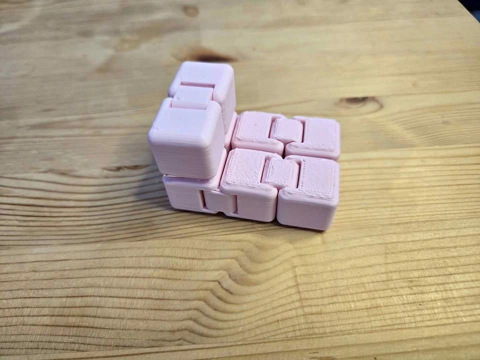 3D Printed Infinity Fidget Cube – Pink – Stress Relief Toy