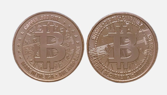 1oz Copper Collectible Bitcoin Printed 999 Fine - photo 2