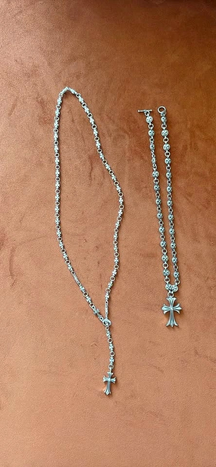 Silver Chrome heart necklaces