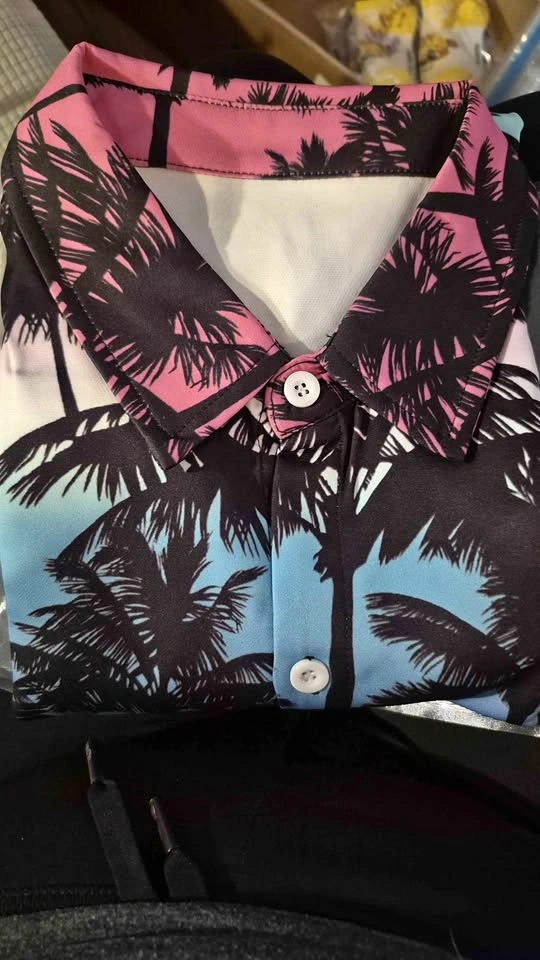 Boys Hawaiian Floral Aloha Print Shirt Button Down Dress Shirt x