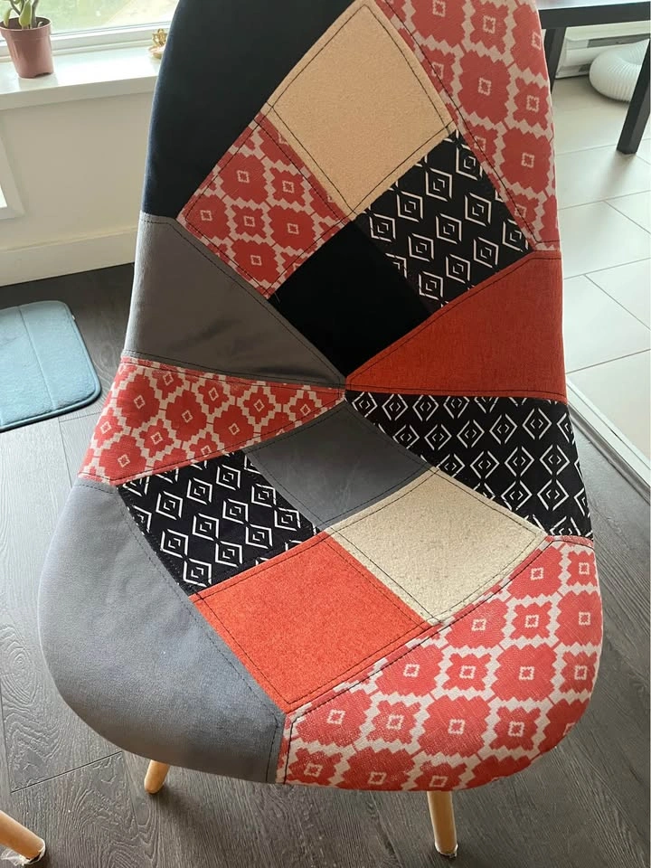 Pair of Patchwork Mid-Century Modern Style Dining Chairs - photo 2