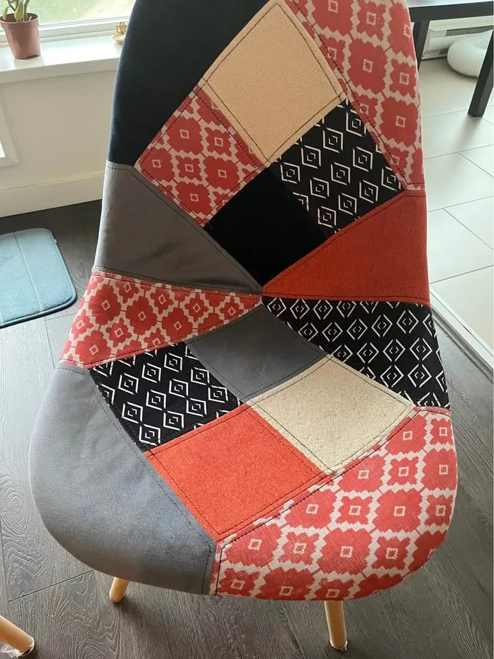 Pair of Patchwork Mid-Century Modern Style Dining Chairs - photo 2