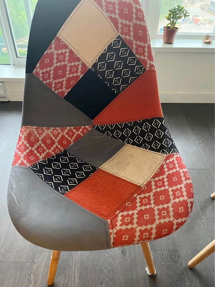 Pair of Patchwork Mid-Century Modern Style Dining Chairs - photo 4