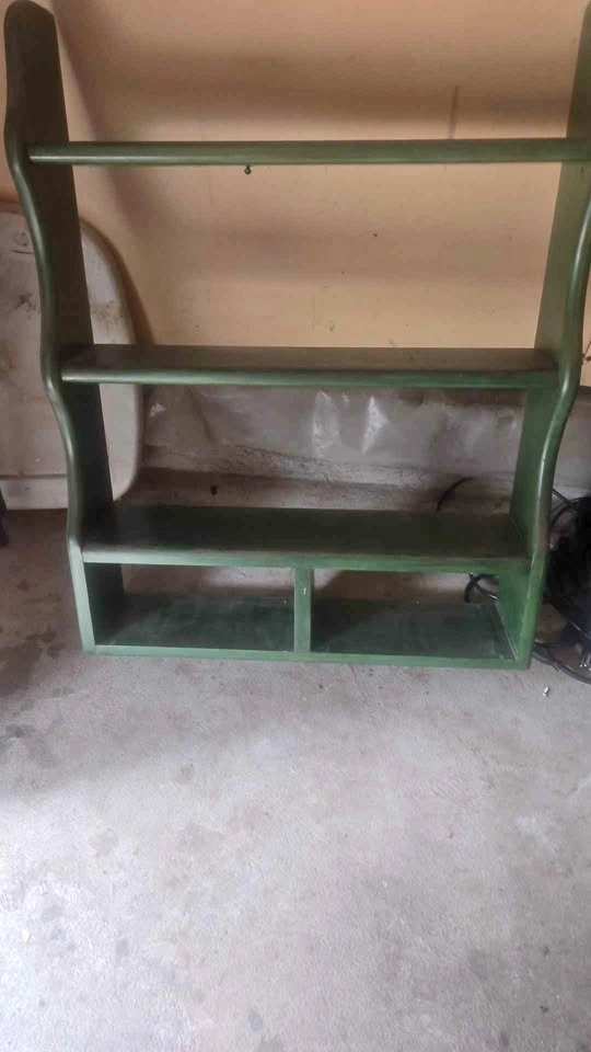 Green Wooden Wall Shelf