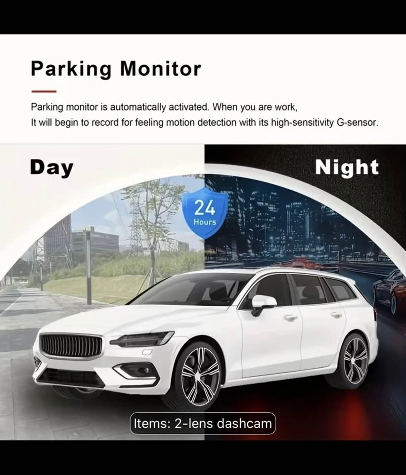 Dual Lens Dash Cam, FHD 1080P Front, 720P Inside - photo 3
