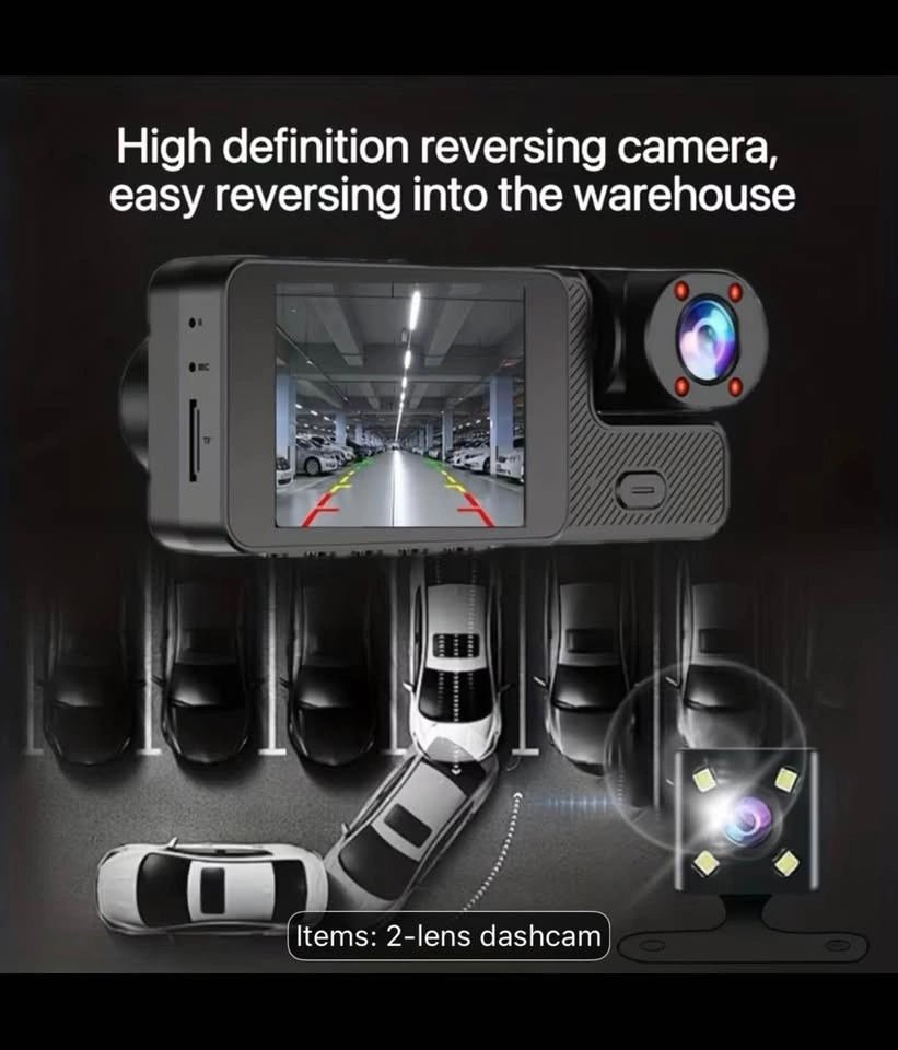 Dual Lens Dash Cam, FHD 1080P Front, 720P Inside - photo 4
