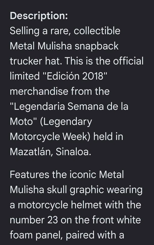 Rare Metal Mulisha 2018 Mazatlan Motorcycle Week Trucker Hat - photo 2