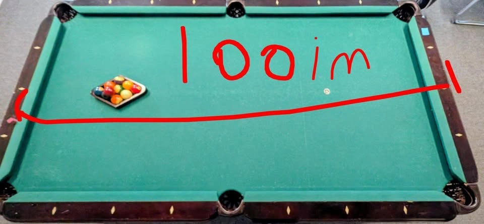 Wood Billiard pool table 100 in long - photo 3