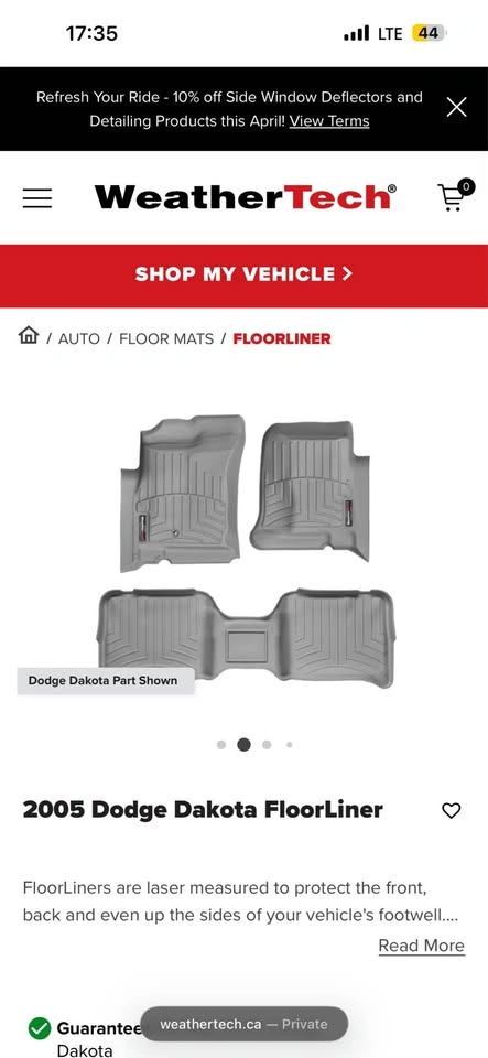 Grey WeatherTech mats for 3rd Gen (2005–2011) Dodge Dakota - photo 4