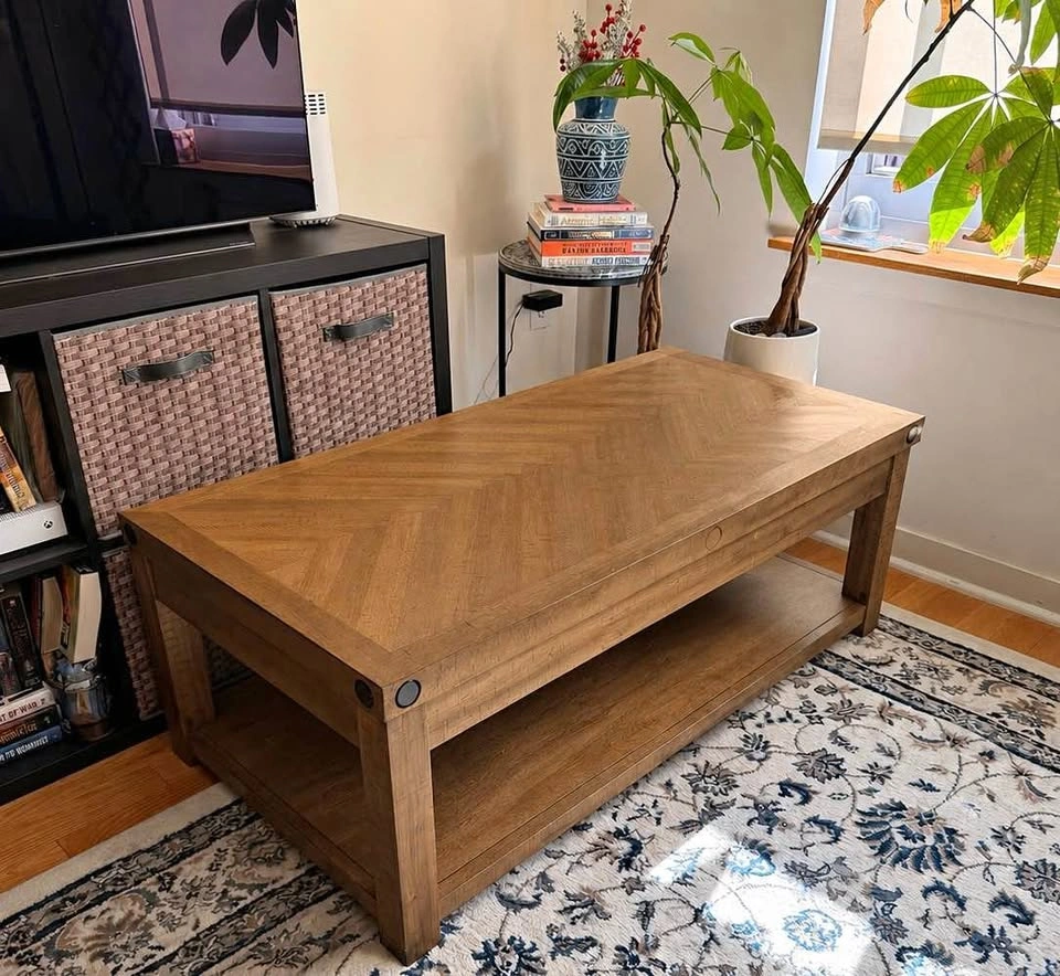 Lift-Top Coffee Table with Hidden Storage