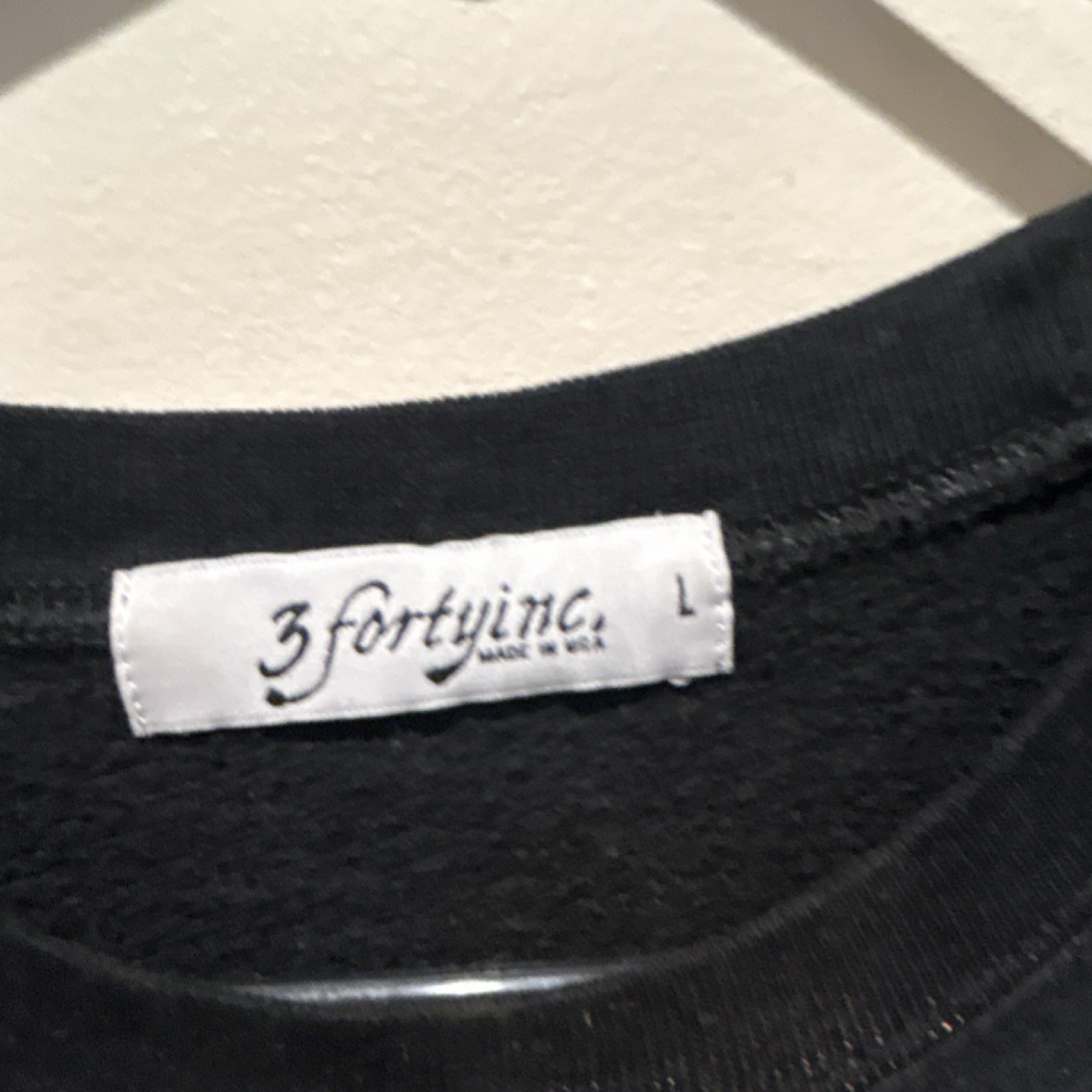 3fortyinc L Mona Lisa Graphic Print Black Fleece Sweatshirt - photo 2