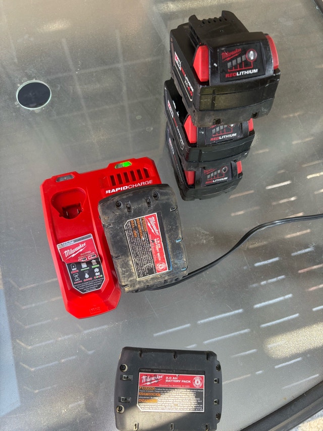 Milwaukee M12 and M18 Battery Charger with Batteries