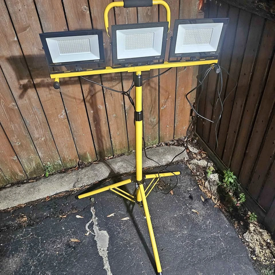 30000 Lumen Work Lights with Stand, 3 Adjustable Head LED
