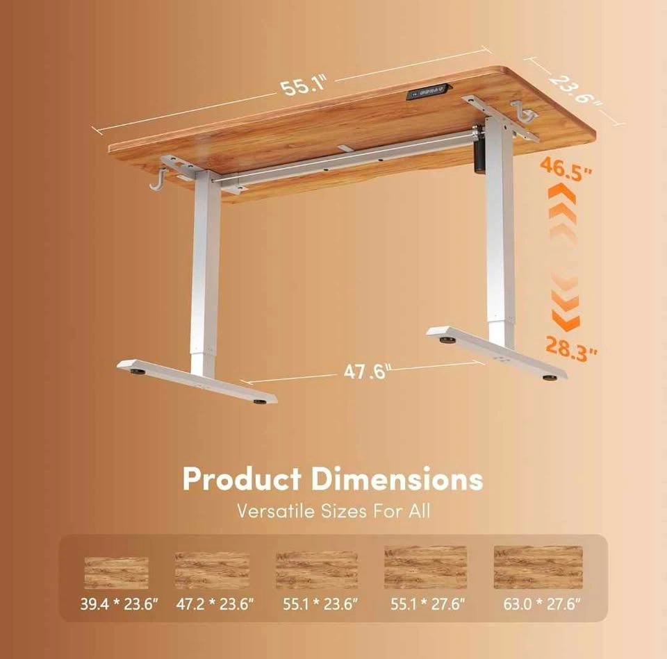 FEZIBO Standing Desk 55 x 24 Inch, Height Adjustable Desk - photo 3