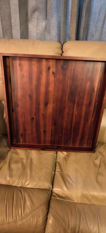 Acacia Wood Square Ottoman Tray - Extra Large - photo 3