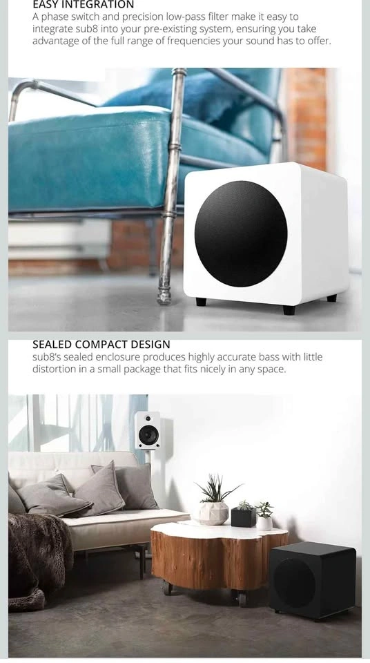 NEW Kanto SUB8VMW Sealed Powered Subwoofer | 300W | 8" - photo 3
