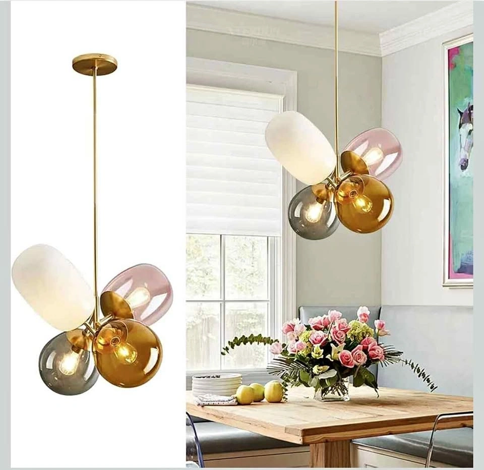 Modern Globe Pendant Lights Gold Flush Mount Ceiling Fixture