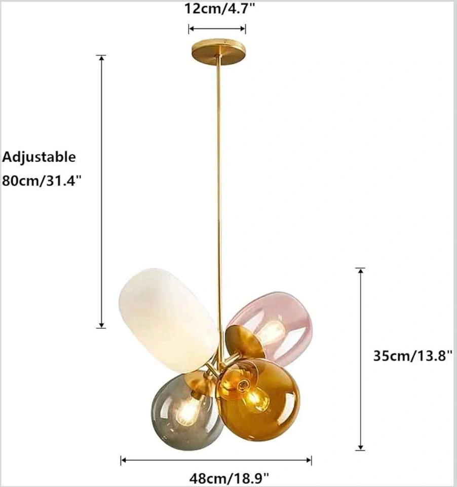 Modern Globe Pendant Lights Gold Flush Mount Ceiling Fixture - photo 2