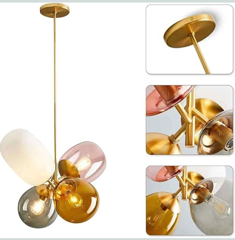 Modern Globe Pendant Lights Gold Flush Mount Ceiling Fixture - photo 3
