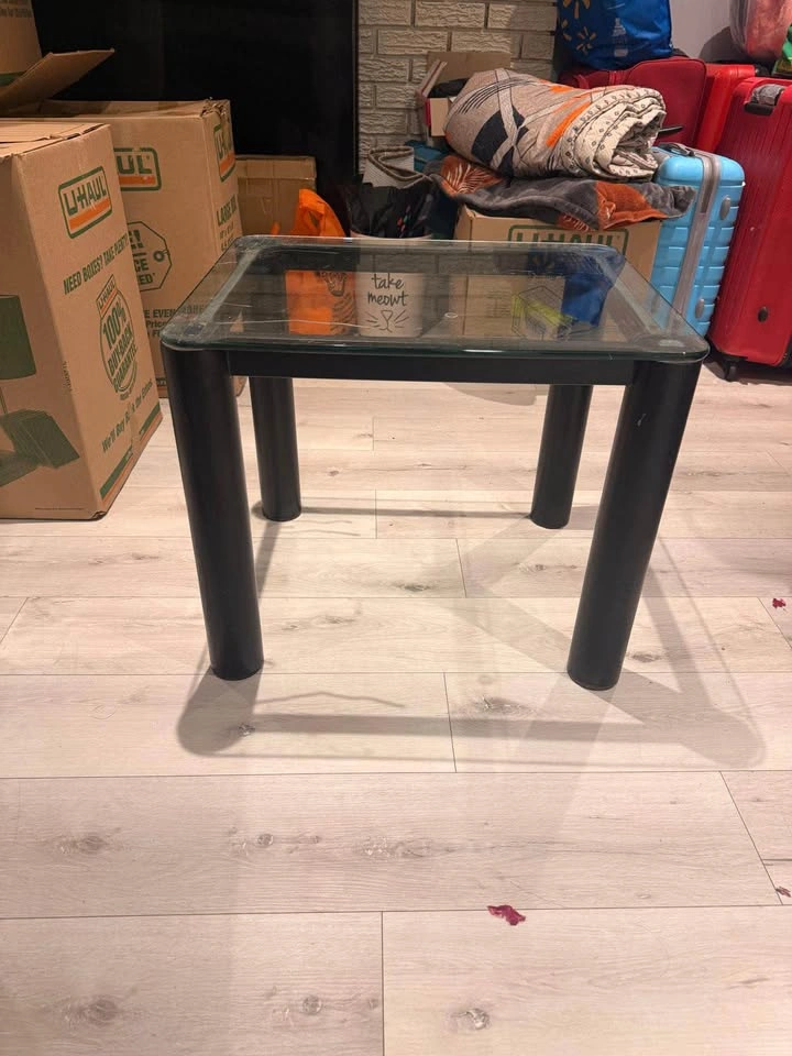 Glass and Metal Side Table - photo 3