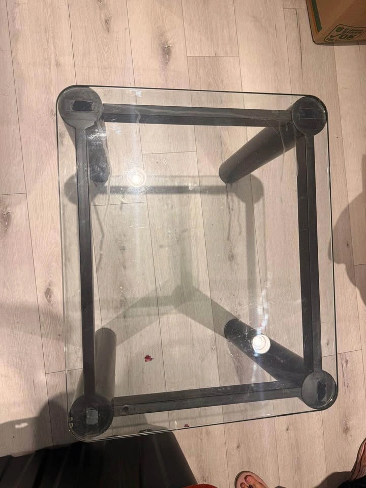 Glass and Metal Side Table - photo 5